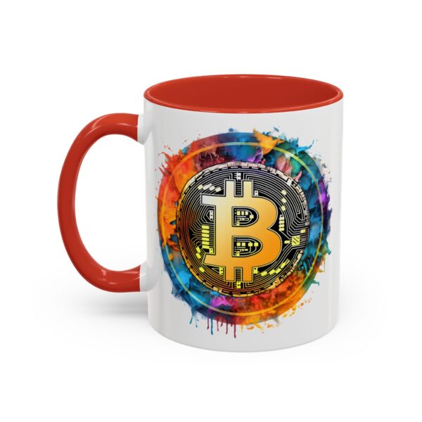 Bitcoin Accent Mug, Cryptocurrency Coffee Cup, Blockchain Theme Tea Mug, Digital Currency Latte Mug, Finance Investor Gift, Stock Market Mug