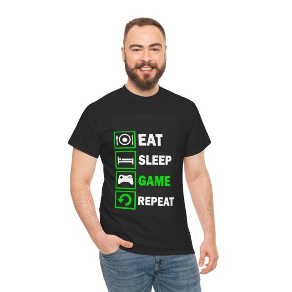 Gamer Vibes Unisex Heavy Cotton Tee, Video Game Lover T-Shirt, Gaming Gift, Eat Sleep Game Repeat Shirt, Gamers Apparel, Gamer Lifestyle Top - Image 9