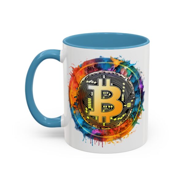 Bitcoin Accent Mug, Cryptocurrency Coffee Cup, Blockchain Theme Tea Mug, Digital Currency Latte Mug, Finance Investor Gift, Stock Market Mug - Image 7