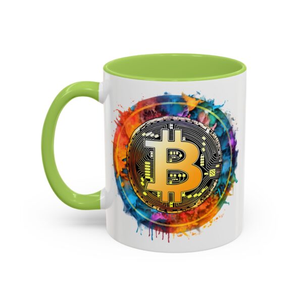 Bitcoin Accent Mug, Cryptocurrency Coffee Cup, Blockchain Theme Tea Mug, Digital Currency Latte Mug, Finance Investor Gift, Stock Market Mug - Image 6