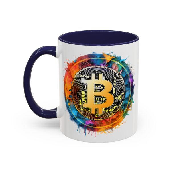 Bitcoin Accent Mug, Cryptocurrency Coffee Cup, Blockchain Theme Tea Mug, Digital Currency Latte Mug, Finance Investor Gift, Stock Market Mug - Image 8