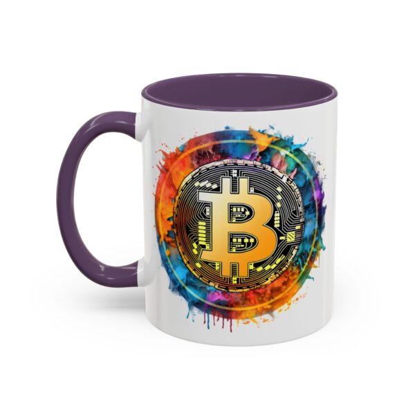 Bitcoin Accent Mug, Cryptocurrency Coffee Cup, Blockchain Theme Tea Mug, Digital Currency Latte Mug, Finance Investor Gift, Stock Market Mug - Image 9