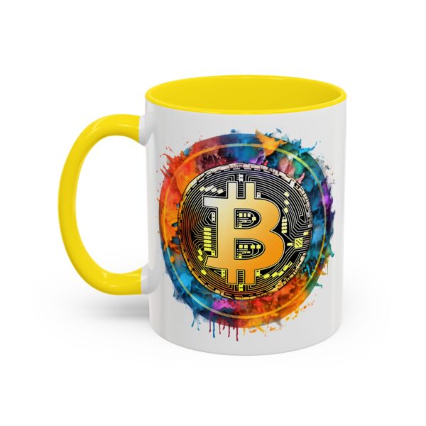 Bitcoin Accent Mug, Cryptocurrency Coffee Cup, Blockchain Theme Tea Mug, Digital Currency Latte Mug, Finance Investor Gift, Stock Market Mug - Image 5