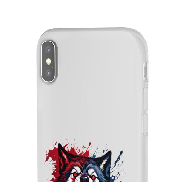 Wolf Print Flexi Case, Animal Lover Phone Cover, Protective Wolf Design, Nature Inspired Phone Accessory, Unique Wolf Gift, Customizable - Image 3