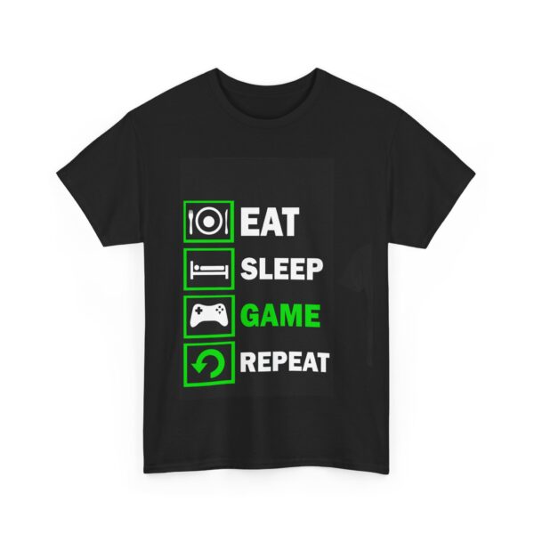 Gamer Vibes Unisex Heavy Cotton Tee, Video Game Lover T-Shirt, Gaming Gift, Eat Sleep Game Repeat Shirt, Gamers Apparel, Gamer Lifestyle Top - Image 6