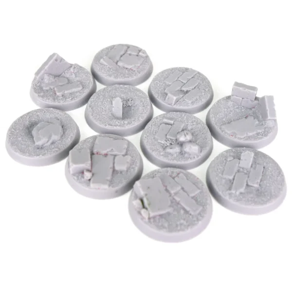 Resin Bases (Various Sizes) - Stone Ruins 25mm 32mm 40mm 50mm Scenic Wargames round bases