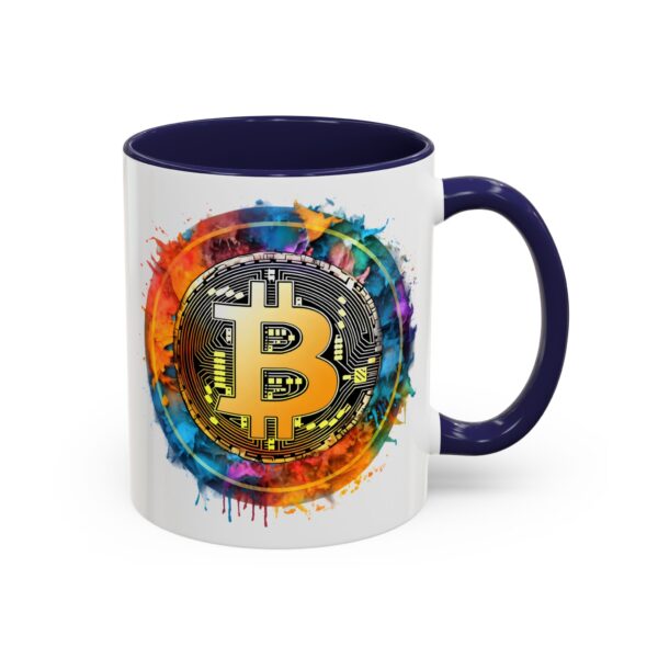 Bitcoin Accent Mug, Cryptocurrency Coffee Cup, Blockchain Theme Tea Mug, Digital Currency Latte Mug, Finance Investor Gift, Stock Market Mug - Image 6