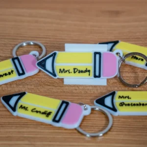 Custom Pencil Keychain - Teacher Name Keychain - 3d Printed Pencil Keychain - Custom Pencil Name Keychain - Cheap Teacher Gift