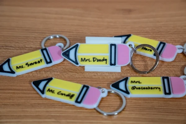 Custom Pencil Keychain - Teacher Name Keychain - 3d Printed Pencil Keychain - Custom Pencil Name Keychain - Cheap Teacher Gift