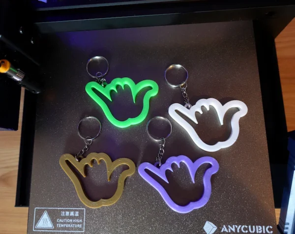 Shaka Hand Keychain - Shaka Sign Keychain - 3d Printed Keychain - Custom 3d Printed Keychain - Surfing Shaka Keychain - Hang Loose - Surfer