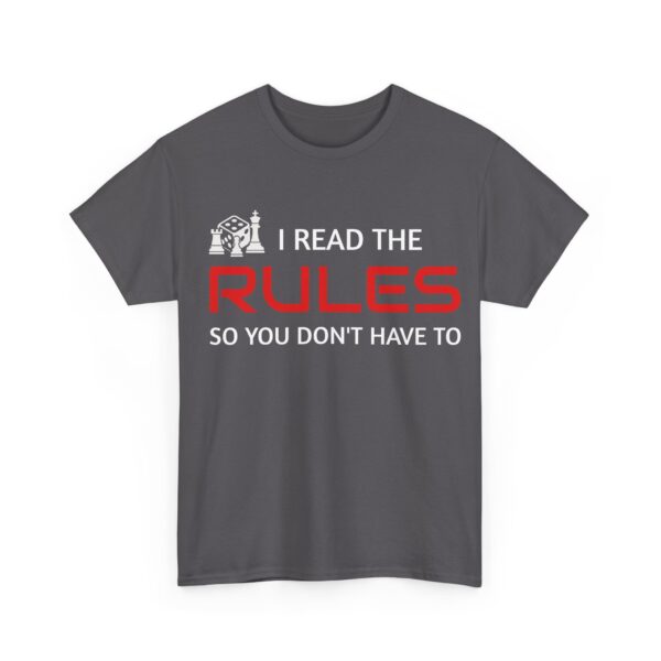 Unisex Heavy Cotton Tee - I Read the Rules Graphic Shirt, Funny T-Shirt for Rule Followers, Gift for Friends, Casual Wear, Relaxed Fit - Image 7