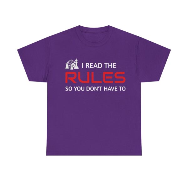 Unisex Heavy Cotton Tee - I Read the Rules Graphic Shirt, Funny T-Shirt for Rule Followers, Gift for Friends, Casual Wear, Relaxed Fit - Image 13
