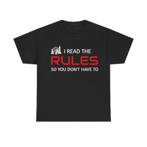 Unisex Heavy Cotton Tee - I Read the Rules Graphic Shirt, Funny T-Shirt for Rule Followers, Gift for Friends, Casual Wear, Relaxed Fit