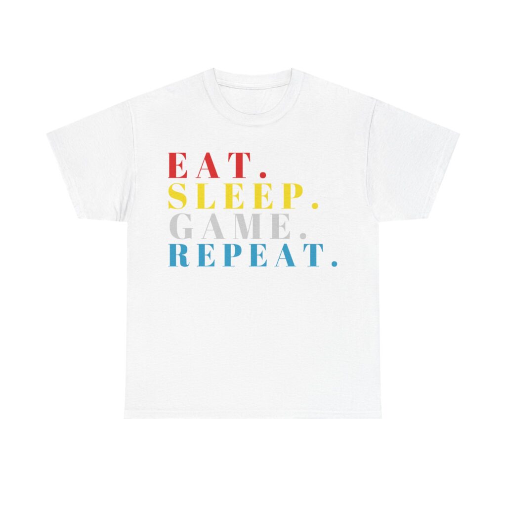 Vintage Gamer T-Shirt, Eat Sleep Game Repeat Tee, Funny Gaming Shirt, Retro Gamer Gift, Gamers Tee, Game Lover Clothing
