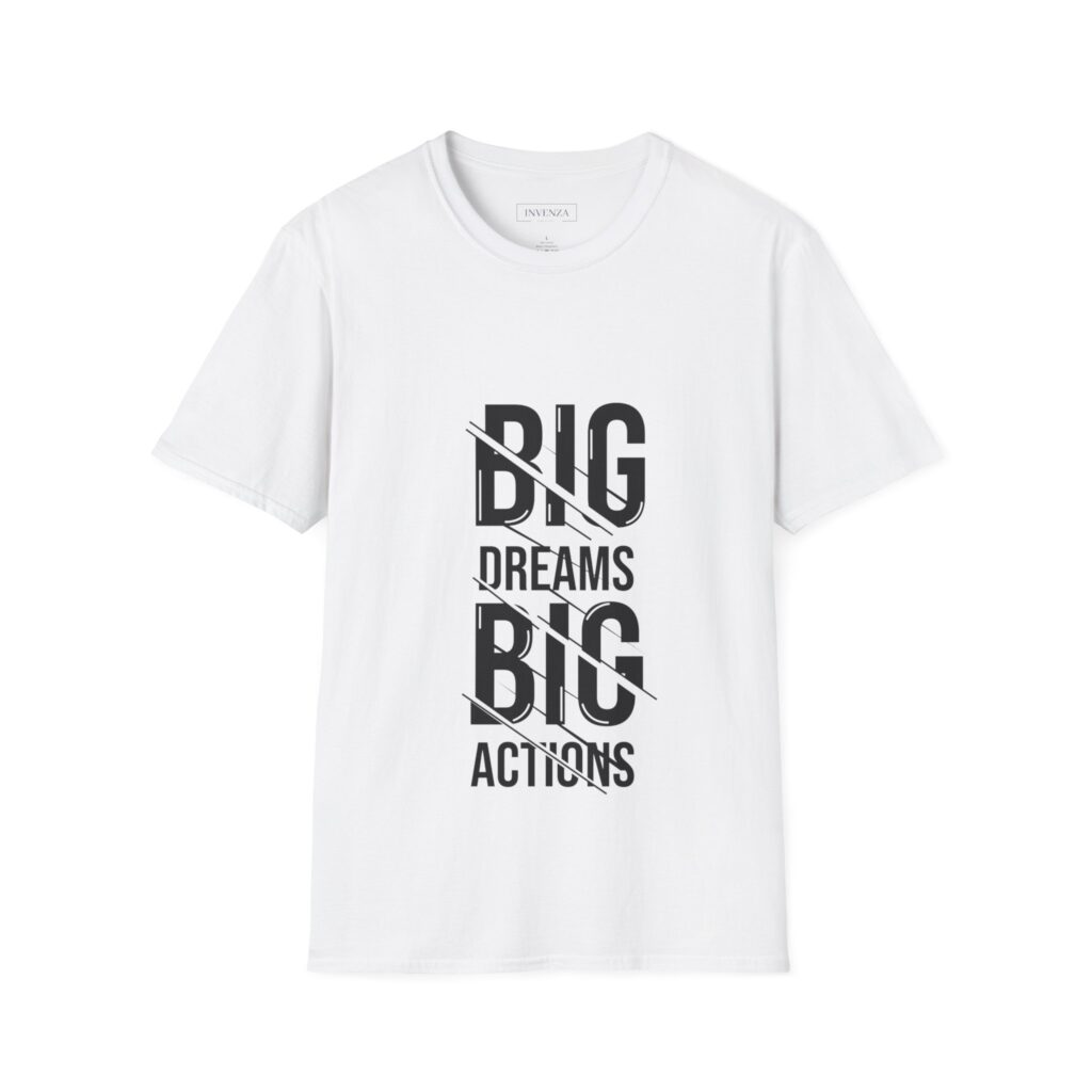 Big dreams big action Unisex T-Shirt – Wolf Moon Mountains Camper Nature Camping Shirt