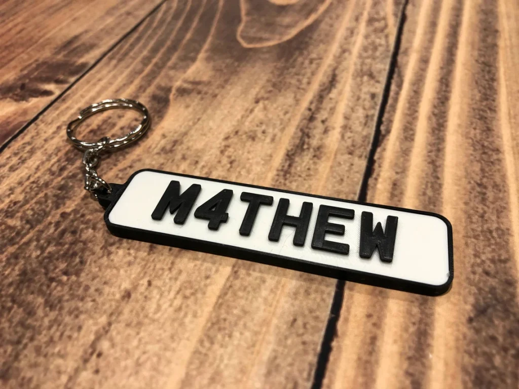 Personalised 3D Number Plate Keyring: Custom License Plate Car Accessory