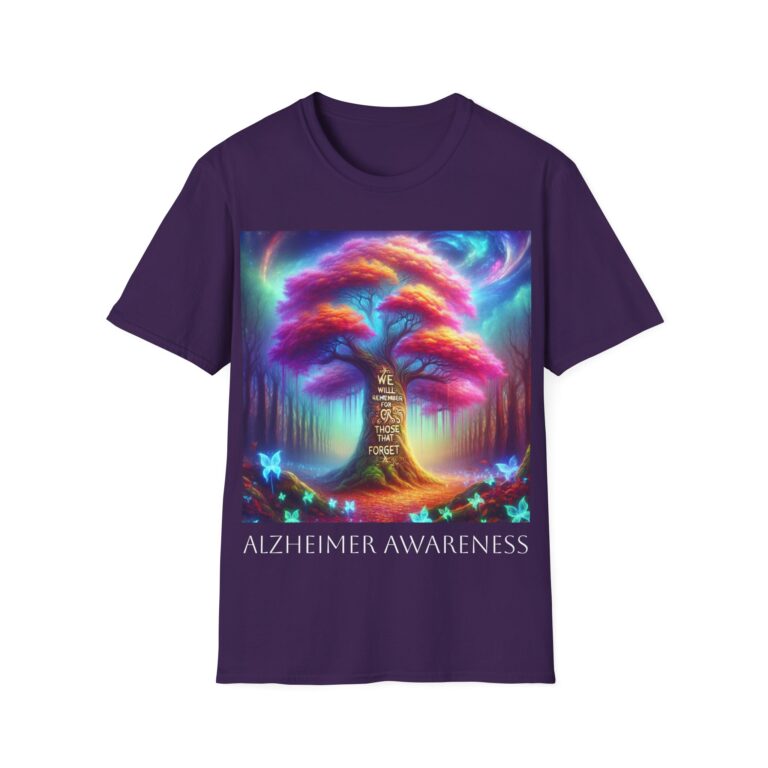 alzheimer awareness unisex softstyle t shirt remember those forgotten, dementia support tee, memory loss charity shirt, alzheimer's